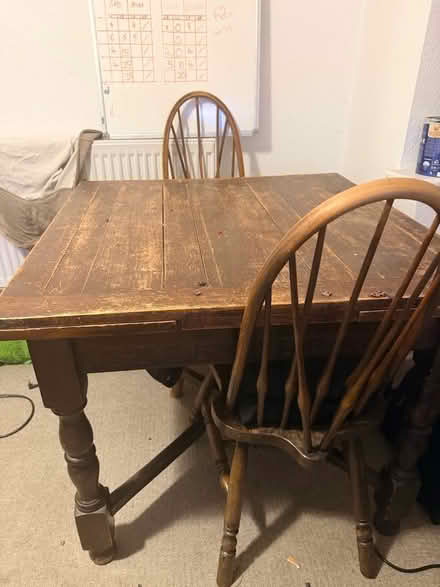 Photo of free Very old extendable wooden table and chairs (Swindon SN1) #1