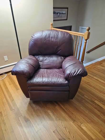 Photo of free Leather recliner (Longley rd Groton MA) #2