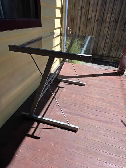 Photo of free Glass topped metal frame desk (Brunswick) #2