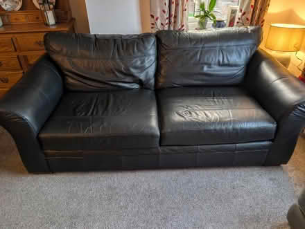 Photo of free Black Next Leather Sofa (Knighton LD7) #1
