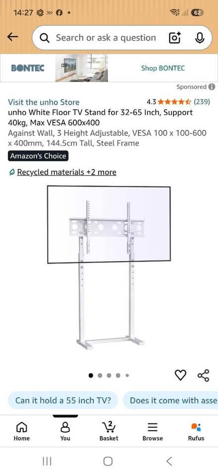 Photo of free Tv stand for end of bed (DE55 riddings DE55) #1
