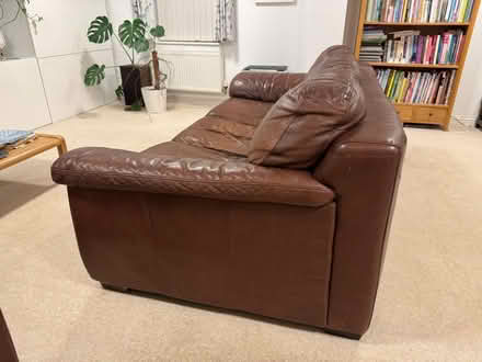 Photo of free Brown leather sofs (Grange Farm IP5) #4