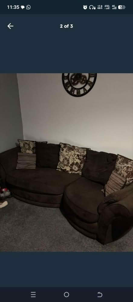Photo of free Brown sofa (Barnsley S71) #1