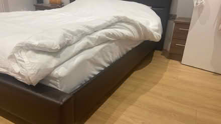 Photo of free Double faux leather bed and mattress (Tufnell Park N19) #3