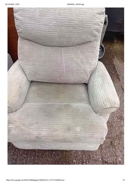 Photo of free red sofa 2 cream armchairs , one wardrobe (Seaforth L21) #2