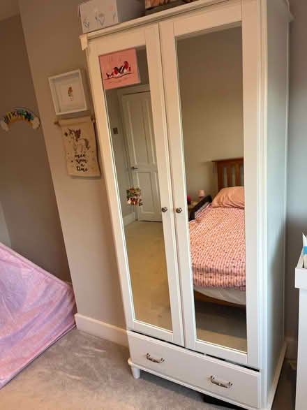 Photo of free Tall solid oak wardrobe - white (Stillorgan) #3