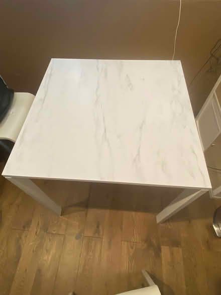 Photo of free Square Marble-Effect Table – 75 × 75 cm (Shepherds Bush W6) #1
