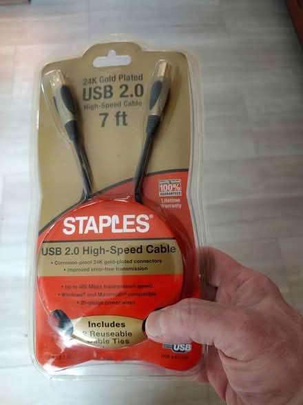 Photo of free USB type B data cable, for printer (Springfield 19064) #1