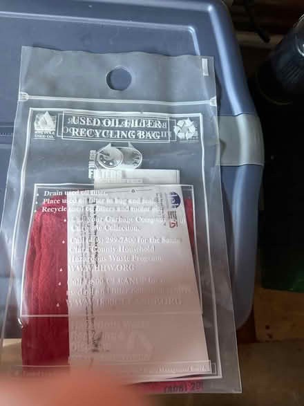 Photo of free Oil Filter Disposal Bag (Terra Linda) #1