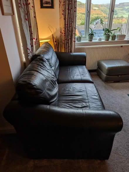 Photo of free Black Next Leather Sofa (Knighton LD7) #2