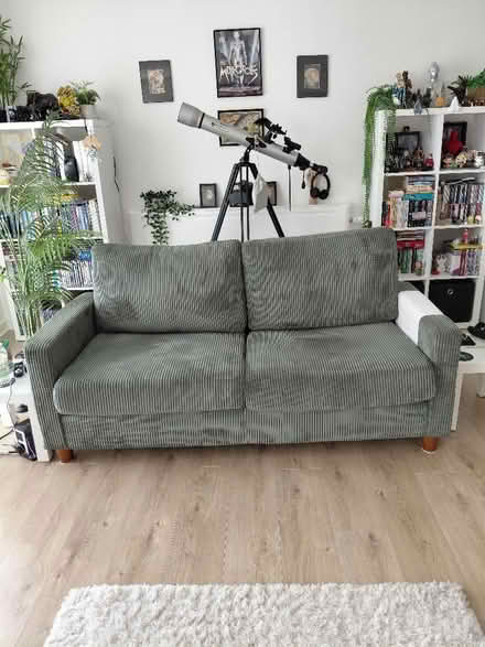 Photo of free 2 seater corduroy sofa (Prescot L34) #1