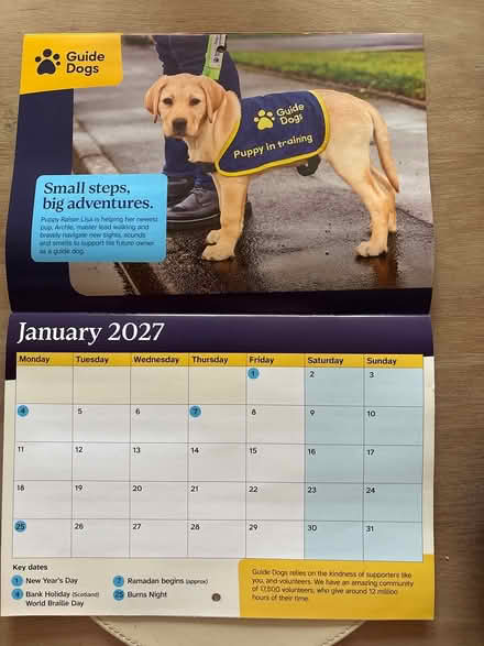 Photo of free 2027 Guide Dogs calendar (Ashford, Surrey TW15) #1