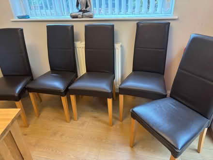 Photo of free 5 Next Brown leather dining chairs (Aspull Moor WN2) #1