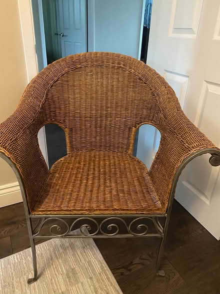 Photo of free Rattan chair with iron leg details (Erindale) #2