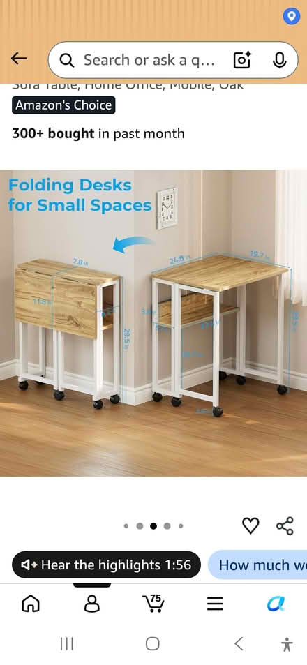 Photo of free Folding desk (Petworth) #2