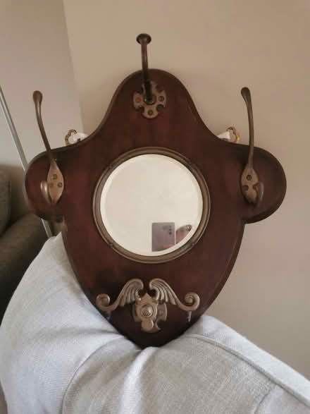 Photo of free Antique mirror with hooks for hats (D6W) #1