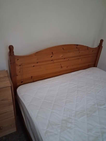Photo of free Pine bed frame and mattress, double (Primrose LA1) #2