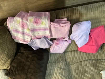 Photo of free Double bed bedding and matching curtains / tie backs (Whins of Milton FK7) #1