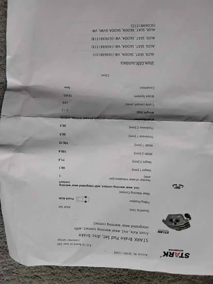 Photo of free Golf Mk6 front brake pads (Llanwarne HR2) #2