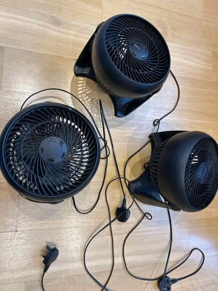 Photo of free 3 black Honeywell cooling fans (Near Kew Gardens, Richmond) #1