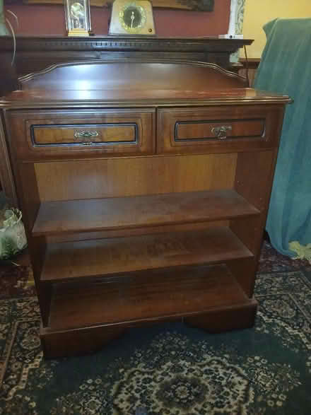 Photo of free Dark wood bookcase with 2 drawers (Blakenall WS3) #1