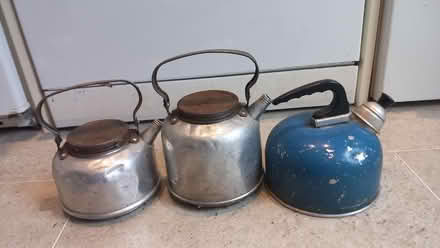 Photo of free Vintage metal camping kettles, water bottles, tongs and tin (Craigie PH2) #2