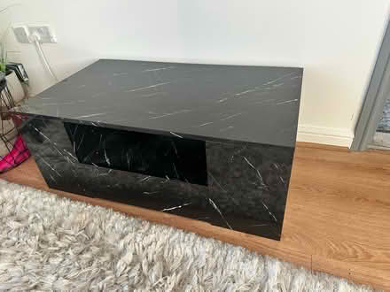 Photo of free Black marble coffee table (LE2 4qd) #1