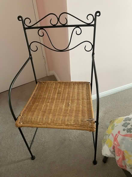 Photo of free Metal and wicker chair (RG40 Finchampstead) #3