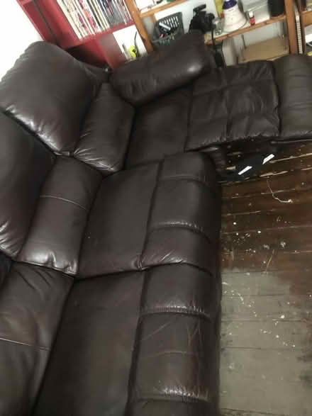 Photo of free Large 3-seater recliner sofa, dark brown (Torry AB11) #1