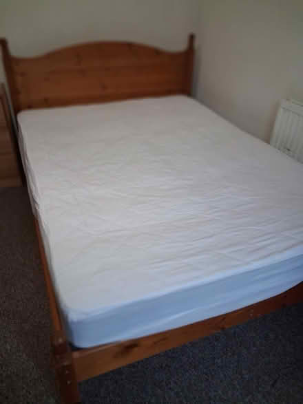 Photo of free Pine bed frame and mattress, double (Primrose LA1) #3