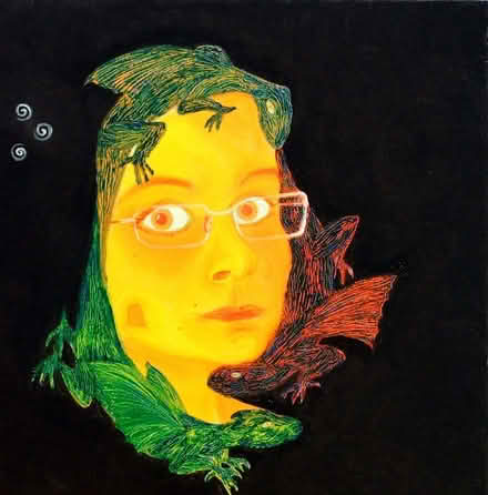 Photo of free One-off Print of an orignal oil painting - dragon lady (Oakington CB24) #1