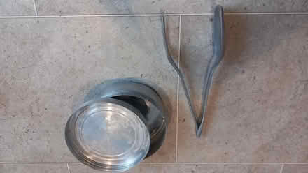 Photo of free Vintage metal camping kettles, water bottles, tongs and tin (Craigie PH2) #4