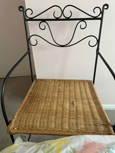 Photo of free Metal and wicker chair (RG40 Finchampstead) #1