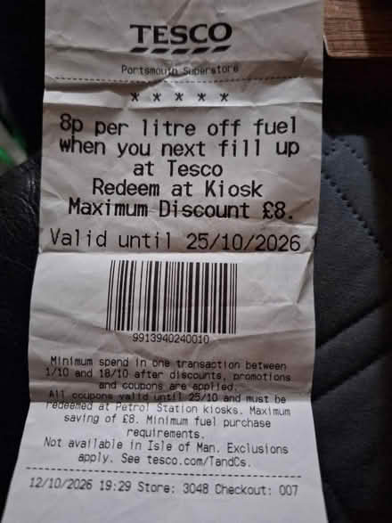 Photo of free Voucher for fuel (Portsmouth PO2) #1
