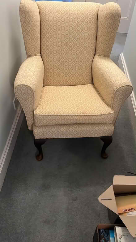 Photo of free Pale Yellow Print Armchair (Tenterden TN30) #1