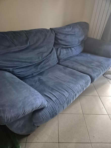 Photo of free Blue comfy 2 seater sofa (Hartham rd N7) #1
