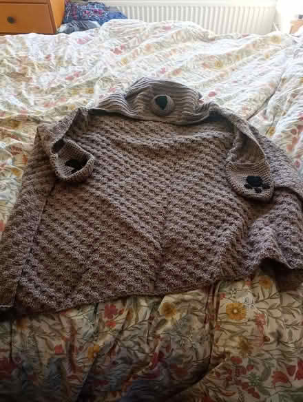 Photo of free Handed knitted cuddley blanket with hood for kids (Bricknells Meadow OX28) #1