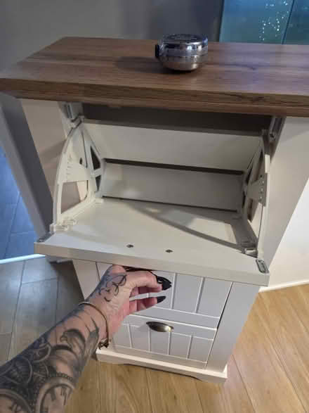 Photo of free Oak and cream effect shoe cupboard (Podsmead GL2 5) #3