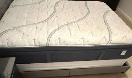 Photo of free Queen bed frame, mattress/box spr (Crofton) #2