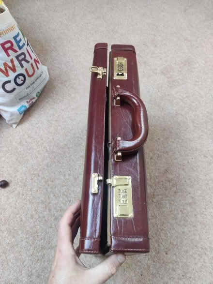 Photo of free Red leather briefcase (Roseburn EH12) #3