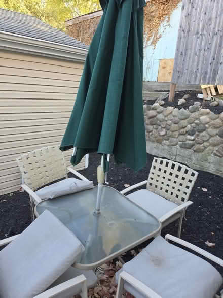 Photo of free Patio set w/ cusions and umbrella (Off Walton near Joslyn) #2