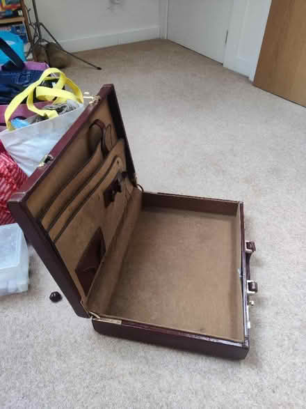 Photo of free Red leather briefcase (Roseburn EH12) #1