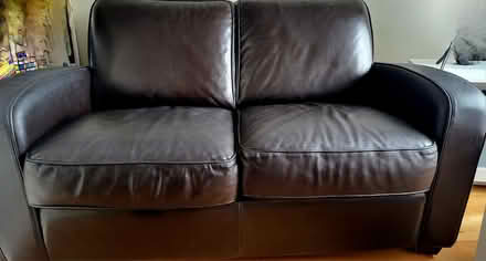 Photo of free Brown Leather Two Seater Sofa (Stillorgan, Blackrock) #1