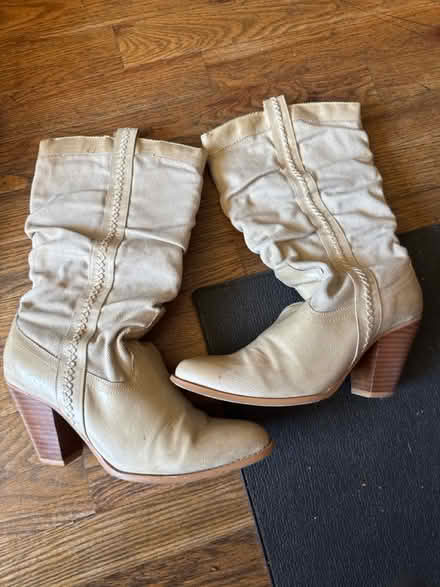 Photo of free Size 8 Beige Boots (Clason Point Bronx NY) #1