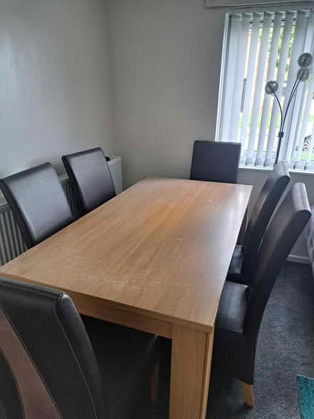 Photo of free Table and 6 leather chairs (De12 8bn) #2