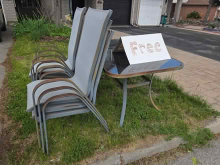 Photo of free Patio table and chairs (Blair and Ogilvie) #1