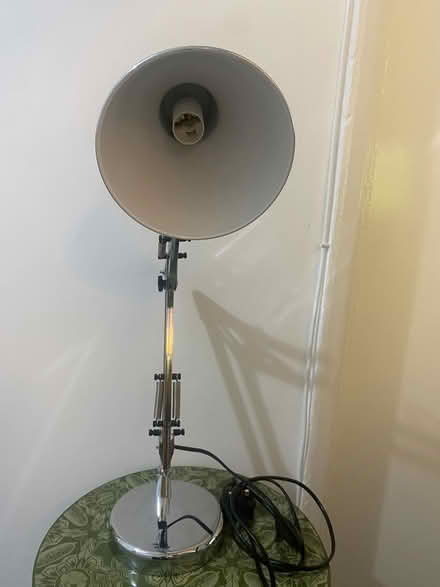 Photo of free Chrome coloured desk lamp - no bulb (NW10, near McDonald Neasden) #2