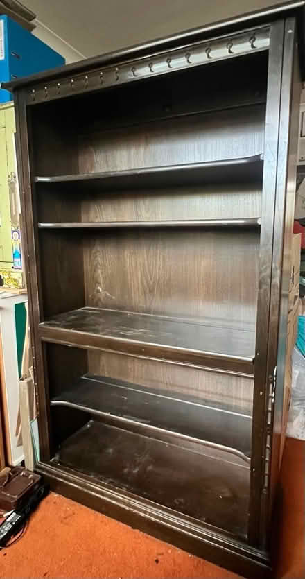 Photo of free Tall wooden bookcase. Beckenham BR3 (Beckenham BR3) #2