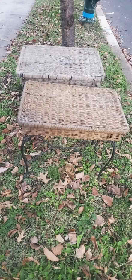 Photo of free 2 petite wicker and iron tables (South Dakota & Franklin NE) #1