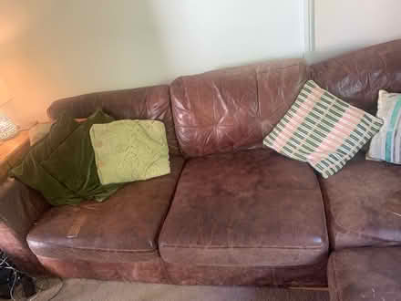 Photo of free Brown leather corner sofa (BN19ET) #1
